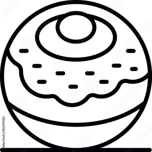 Delicious round donut with chocolate topping and colorful sprinkles, perfect for breakfast or a sweet treat