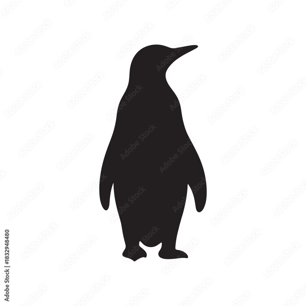 Fototapeta premium vector silhouette of Smooth Penguin Standing Proud