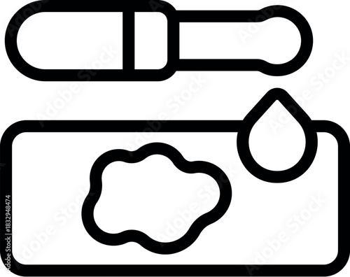 Dropper applying a drop of liquid on a microscope slide for scientific analysis in a laboratory