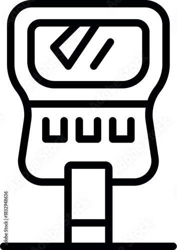 Parking meter regulating vehicle parking, ensuring efficient use of parking spaces and facilitating payment