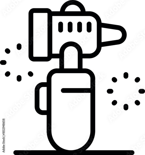 Hair dryer emitting hot air, getting ready for a special occasion