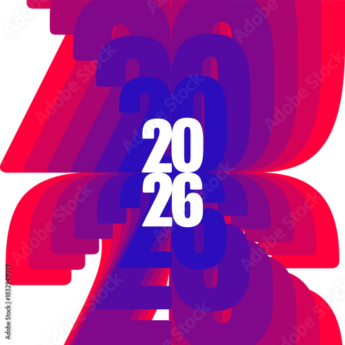 2026 Happy New Year design vector. trendy unique new year 2026 logo. New Year 2026 poster design. 2026 logo for business, education, economy world. 2026 logo for calendar. Happy new year wish.