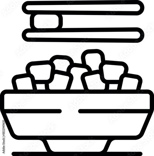 Chopsticks poised above a bowl of tempting asian food, ready to savor the culinary experience