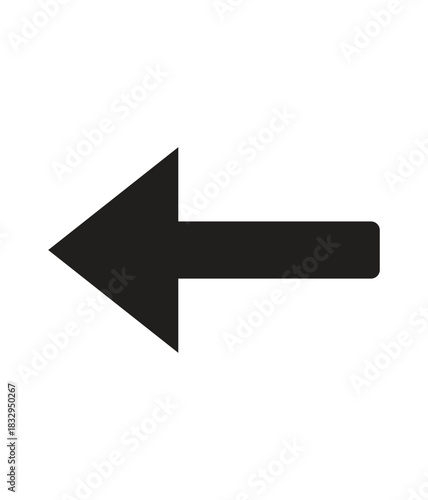 Black arrows on white background . Long pointing black arrows on white background . Left arrowhead long icon . EPS 10 . Isolated arrow icon .
