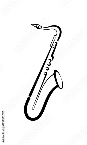 Elegant saxophone sketch for music lovers and jazz enthusiasts, classic design
