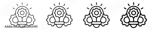 Invention Gear  Icon Set Different Style Collection