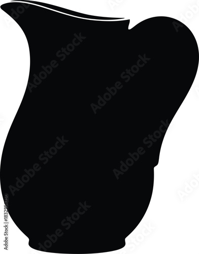 Black silhouette of a vintage pitcher