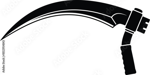 Grim reaper scythe silhouette - black on white