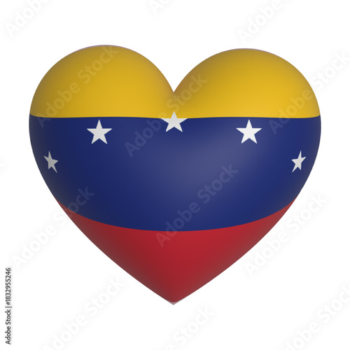 3d icon Venezuela flag illustration vector heart 