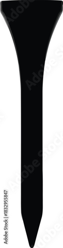 Black golf tee isolated on white background
