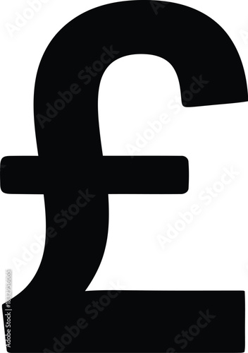 Black pound sterling symbol on white background