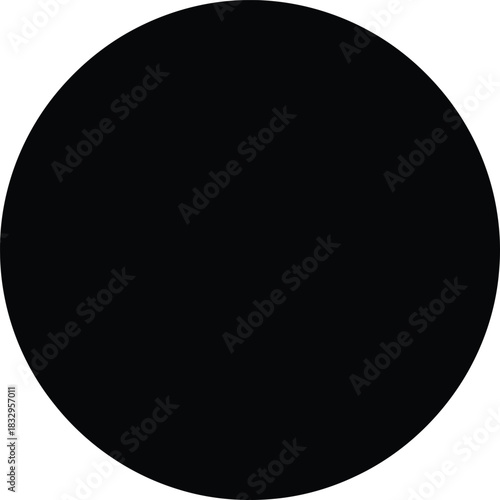 Solid black circle on white background