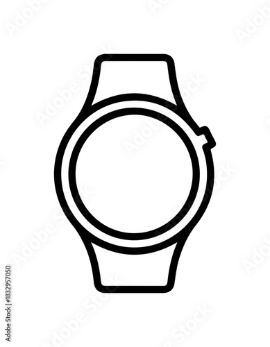 Sleek smartwatch icon for modern tech, time management, and fitness apps