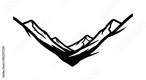Stylized Mountain Peaks Icon