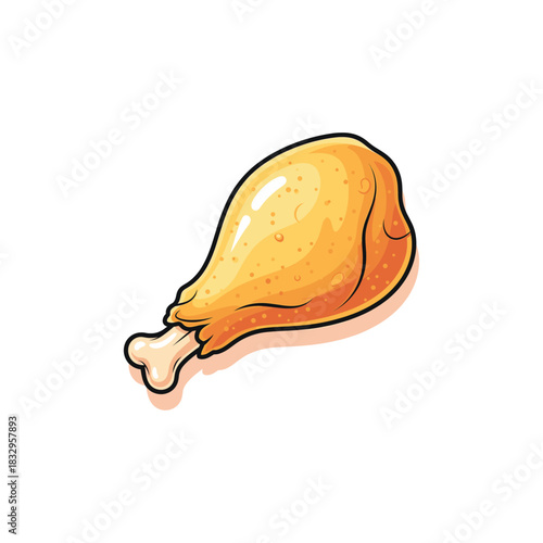 Chicken fry flat vector design