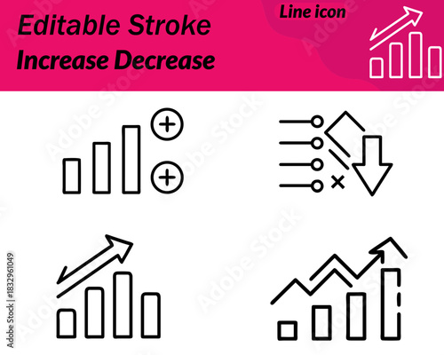 A simple dual-arrow icon showing one arrow pointing upward to represent. Increase and another pointing downward for decrease. Symbolizing growth decline adjustments statistics and performance changes.