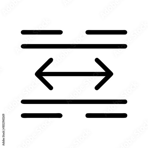 Horizontal thin and medium weight lines icon for layout and graphic design

