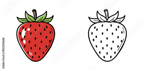 シンプルな苺のアイコンイラスト