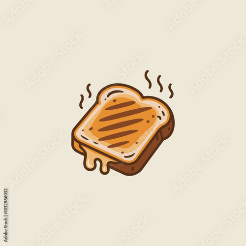 vector illustration of a toasted bread