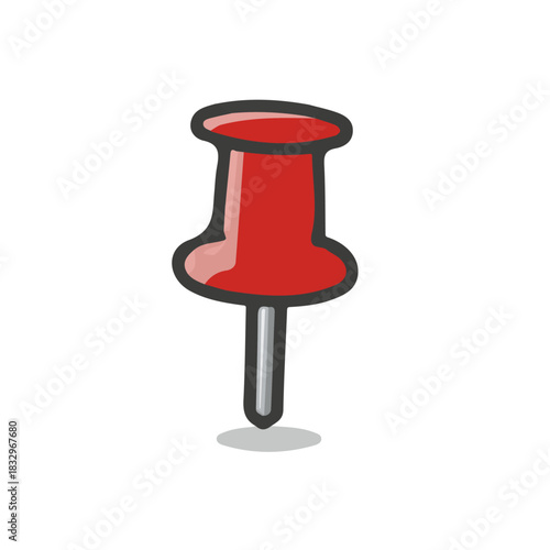 A beautiful Clipart collection, an Attractive Minimalist illustration, a simple illustration with EPS format design of a red push pin isolated on white and transparent background