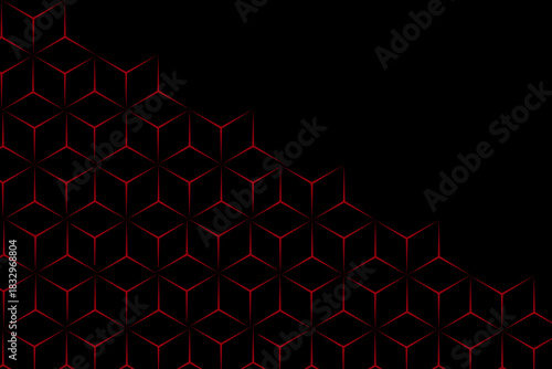 Crimson Hexagonal Grid Background