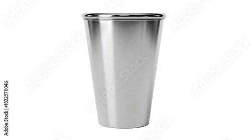 Bild auf Leinwand Stainless steel cocktail julep cup isolated PNG on transparent background, class