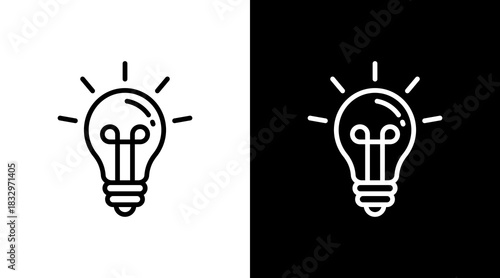 Light Bulb  White Icon Set Design