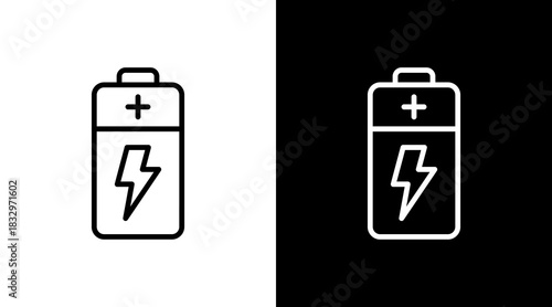 Battery  White Icon Set Design