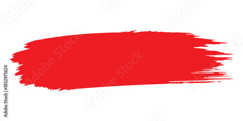 Vibrant red brushstroke illustration against a clean white background canvas design art

