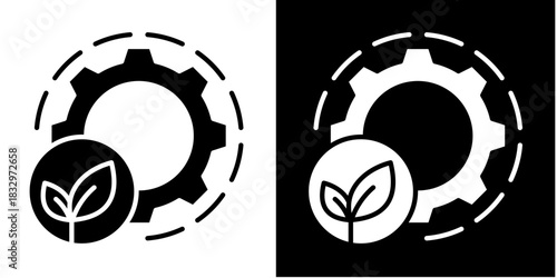 Eco Management Icon Set White Style Collection
