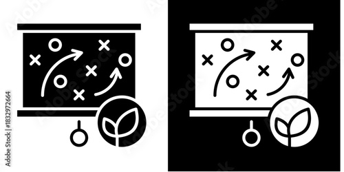 Green Strategy Icon Set White Style Collection
