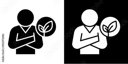 Sustainability Leader Icon Set White Style Collection
