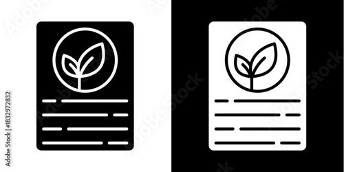 Eco Policy Document Icon Set White Style Collection
