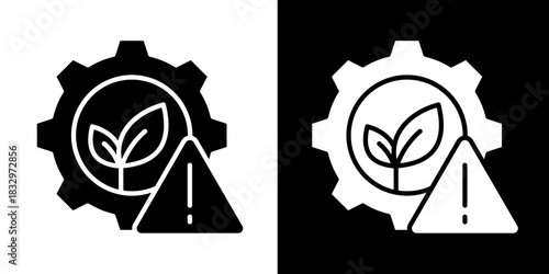 Green Risk Management Icon Set White Style Collection
