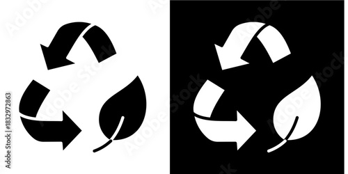Biodegradable Strategy Icon Set White Style Collection
