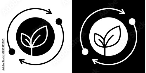 Biodegradable Strategy Icon Set White Style Collection
