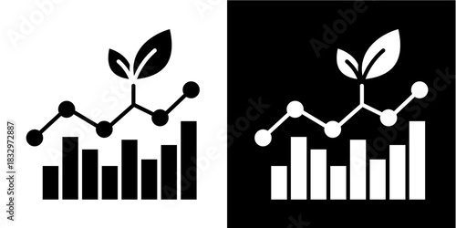 Green Metrics Icon Set White Style Collection
