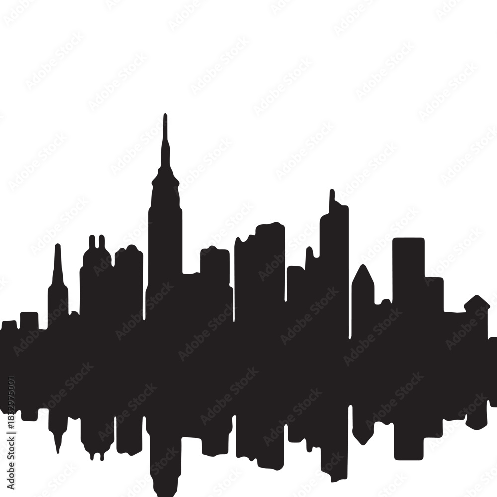 Fototapeta premium City skylines, silhouette of the city. Cityscape with buildings, Modern city with layers 