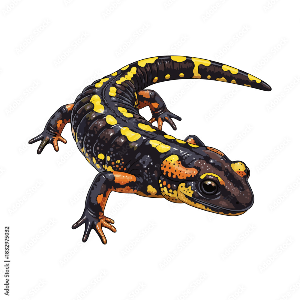 Obraz premium salamander vector with white background