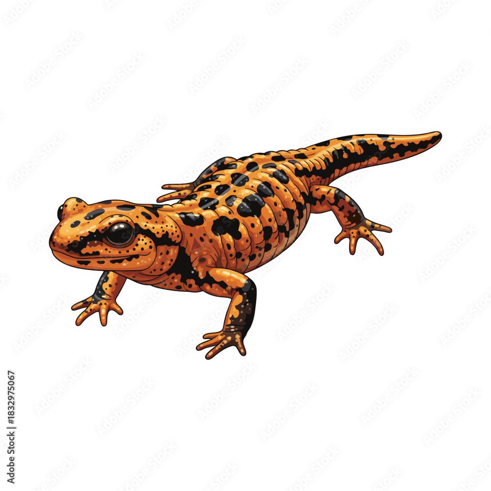 Obraz premium salamander vector with white background