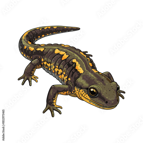 salamander vector with white background