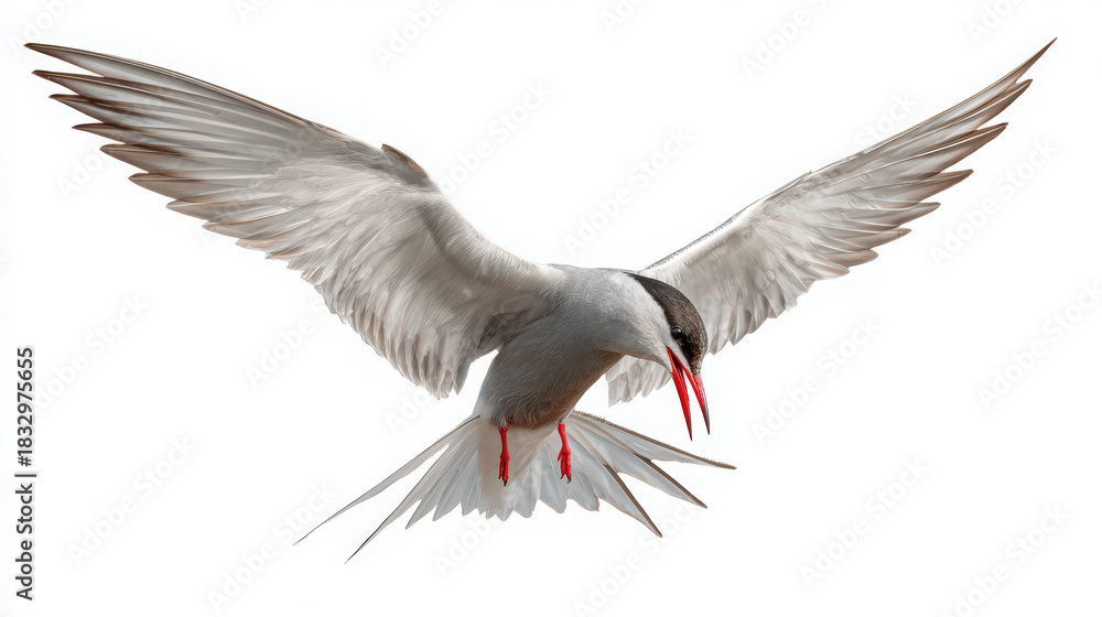 Obraz premium common tern diving isolated on white background