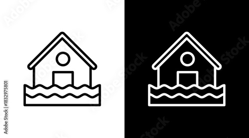 Flood  White Icon Set Design