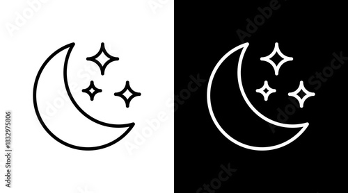 Moon  White Icon Set Design