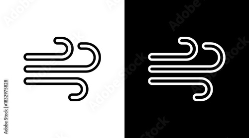 Wind  White Icon Set Design
