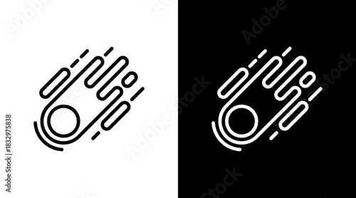 Meteor Shower  White Icon Set Design