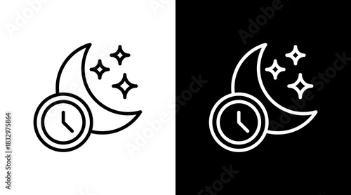 Nighttime  White Icon Set Design