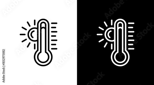 Hot Temperature  White Icon Set Design