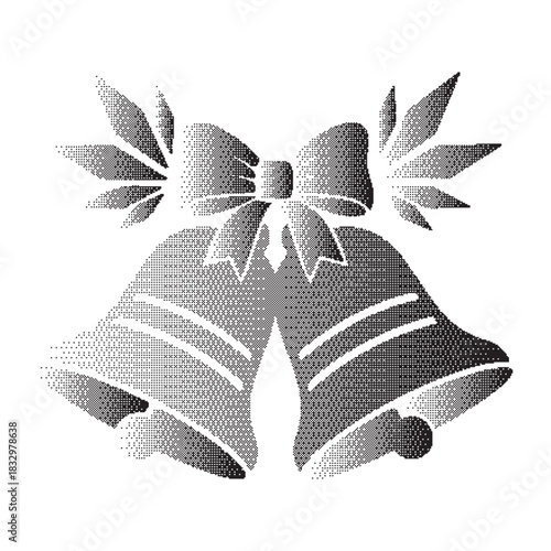 Elegant Christmas bells with bow for Silhouette  Vector  bells Dot Pattern Illustration