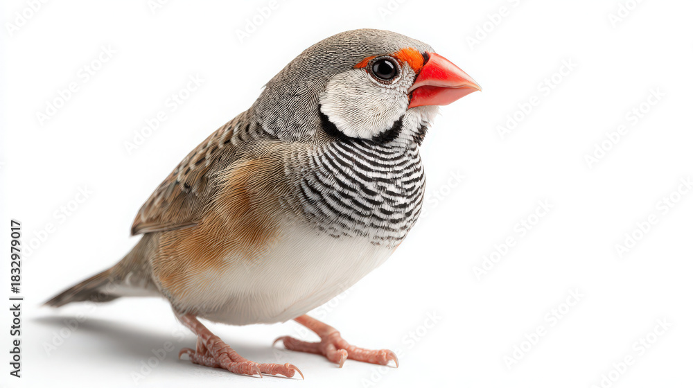 Obraz premium zebra finch exotic bird isolated on white background
